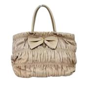 Prada Vintage Pre-owned Laeder handvskor Beige, Dam