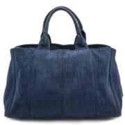 Prada Vintage Pre-owned Denim totevskor Blue, Dam