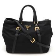 Prada Vintage Pre-owned Canvas totevskor Black, Dam