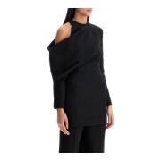 Khaite Asymmetrisk Draperad Topp Black, Dam