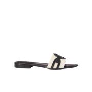 Ralph Lauren Svarta Flip-Flops med Logotyp Black, Dam