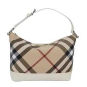 Burberry Vintage Pre-owned Canvas axelremsvskor Beige, Dam