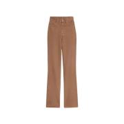 Jacquemus Bruna Wide Leg Jeans Dam Hög Midja Brown, Dam