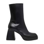 Nodaleto Svarta ankelboots med fyrkantig klack Black, Dam