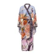 Agua by Agua Bendita Blommig Kimono Knut i Midjan Strand Cover-Up Mult...