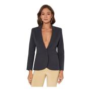 Norma Kamali Mörkgrå Blazer Slim Fit Gray, Dam