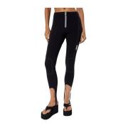 Coperni Svarta Leggings med Dekorativ Sömn Black, Dam