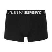 Plein Sport Svarta Logo Boxers Andningsbar Bomull Black, Herr