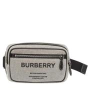 Burberry Vintage Pre-owned Laeder crossbodyvskor Gray, Herr