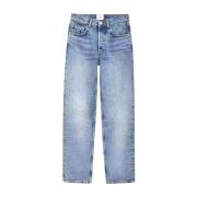 Anine Bing Högmidjade blå jeans Blue, Dam