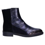 Pertini Elegant Blå/Svart Mocka Ankelboots Black, Dam