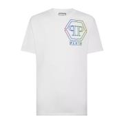 Philipp Plein Vit Kristall Monogram T-shirt White, Herr