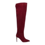 Paris Texas Burgundy Mocka Stiletto Stövlar Red, Dam