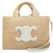 Celine Vintage Pre-owned Raffia axelremsvskor Beige, Dam