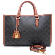 Celine Vintage Pre-owned Canvas handvskor Brown, Dam