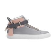 Buscemi Grå läder höga sneakers Gray, Dam