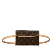 Louis Vuitton Vintage Pre-owned Canvas axelremsvskor Brown, Dam