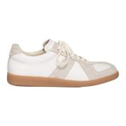 Elia Maurizi Vit lädersneaker handgjord flexibel sula White, Herr