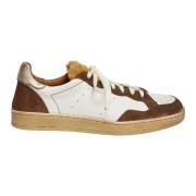 Elia Maurizi Guld Sneaker med Nappa och Mocka Brown, Dam