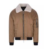 Dsquared2 Beige Bomberjacka med Bladtryck Beige, Herr