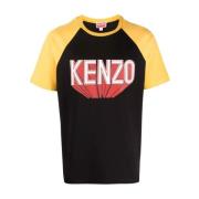 Kenzo Svart T-shirt med kontrastlogo Black, Herr