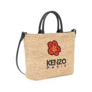 Kenzo Beige Vävd Shopper Väska med Svarta Handtag Beige, Dam