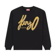 Kenzo Svart Arkiv Logo Sweatshirt Black, Dam