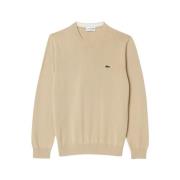 Lacoste Ekologisk bomull rund hals tröja Beige, Herr