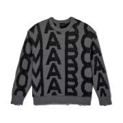 Marc Jacobs Grå Ull Oversized Tröja The Monogram Gray, Dam