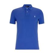 Ralph Lauren Blå polotröja med logotyp Slim Fit Blue, Herr