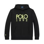 Ralph Lauren Svart hoodie med grön logga Black, Herr