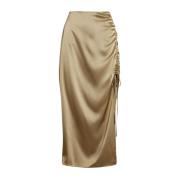 Ralph Lauren Satin midi kjol med knytning Green, Dam