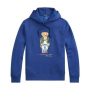 Ralph Lauren Blå hoodie med teddybjörn Polo Blue, Herr