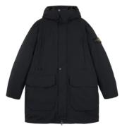 Stone Island Dunblouson Parka med högkvalitativa fjädrar Black, Herr