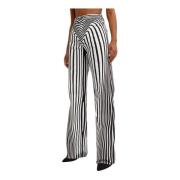 Jean Paul Gaultier Djurmönster Wide Leg Jeans Black, Dam