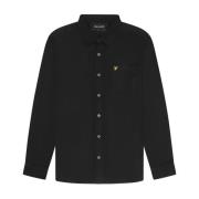 Lyle & Scott LS Vävda Skjortor Ull Twill Overskjorta Black, Herr