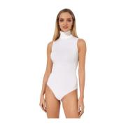 Wolford Vit sömlös polotröja bodysuit White, Dam