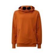 C.p. Company Upphöjd Fleece Goggle Huva Tröja Orange, Herr