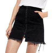 One Teaspoon Svart Denim Vixen Mini Kjol Black, Dam