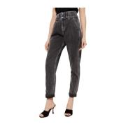 One Teaspoon Svarta High Waist Hustlers Jeans Gray, Dam