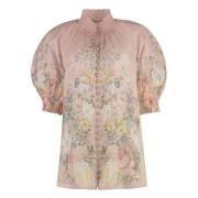 Zimmermann Blommig Puffad Skjortblus Multicolor, Dam