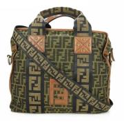 Fendi Vintage Pre-owned Canvas handvskor Brown, Dam