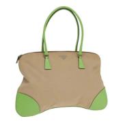 Prada Vintage Pre-owned Canvas prada-vskor Beige, Dam