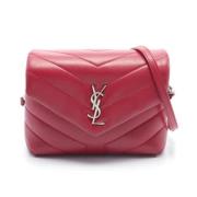 Yves Saint Laurent Vintage Pre-owned Laeder axelremsvskor Red, Dam