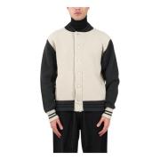 Roberto Collina Merino Ull Varsity Jacka White, Herr