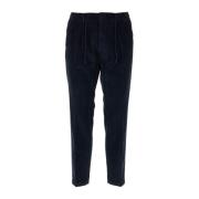 Cruna Blå Slim Tapered One Pleat Byxor Blue, Herr