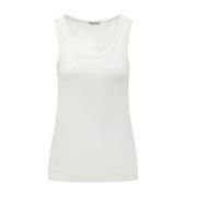 Moncler Vit Tanktop Ärmlös Rund Hals White, Dam