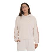 Emporio Armani EA7 Huvtröja Sidestripe Sweat Tracksuit Beige, Dam