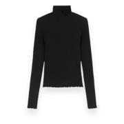 Blumarine Räfflad Turtleneck Tröja Black, Dam