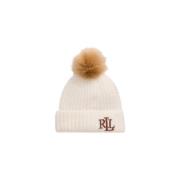 Ralph Lauren Dam Pom Pom Stickad Mössa Beige, Dam